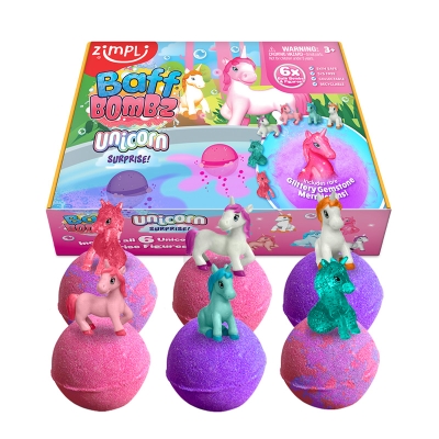 Pack de 6 bombas de baño Surprise Unicornios