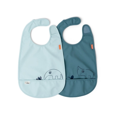 Pack de 2 Baberos con velcro Deer Friends Azul Pack de 2 Baberos con velcro Deer Friends Azul