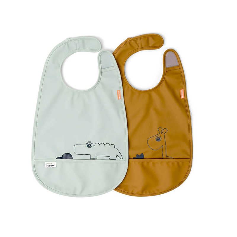 Pack de 2 Baberos con velcro Deer Friends Mostaza
