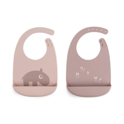 Pack de 2 Babetes de Silicone Ozzo Rosa Pack de 2 Babetes de Silicone Ozzo Rosa