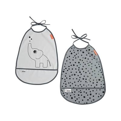 Pack de 2 Baberos Elphee Gris Pack de 2 Baberos Elphee Gris