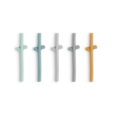 Pack de 5 Palhinhas de Silicone Azul Mix Pack de 5 Palhinhas de Silicone Azul Mix