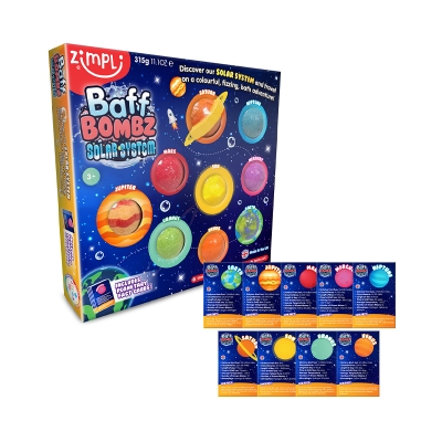 Pack de 9 bombas de baño Sistema Solar