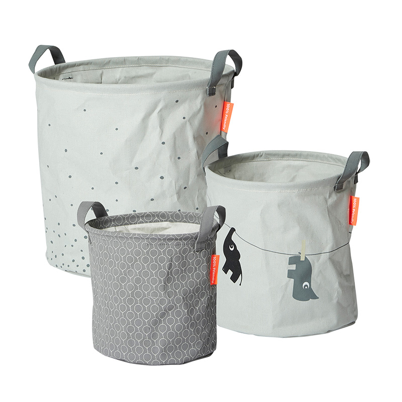 Pack de 3 Cestas de Almacenaje Gris de Done by Deer en MiniKidz