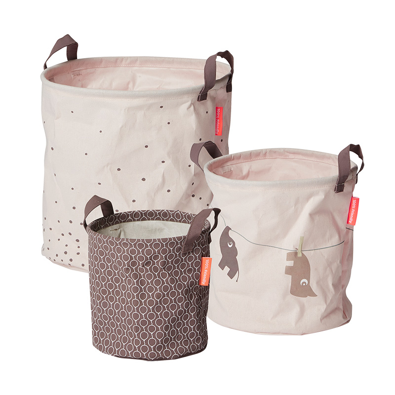 Pack de 3 Cestas de Almacenaje Rosa