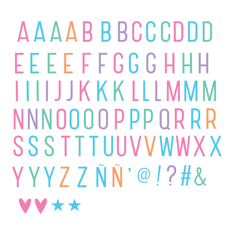 Pack Letras Pastel para Caja de Luz