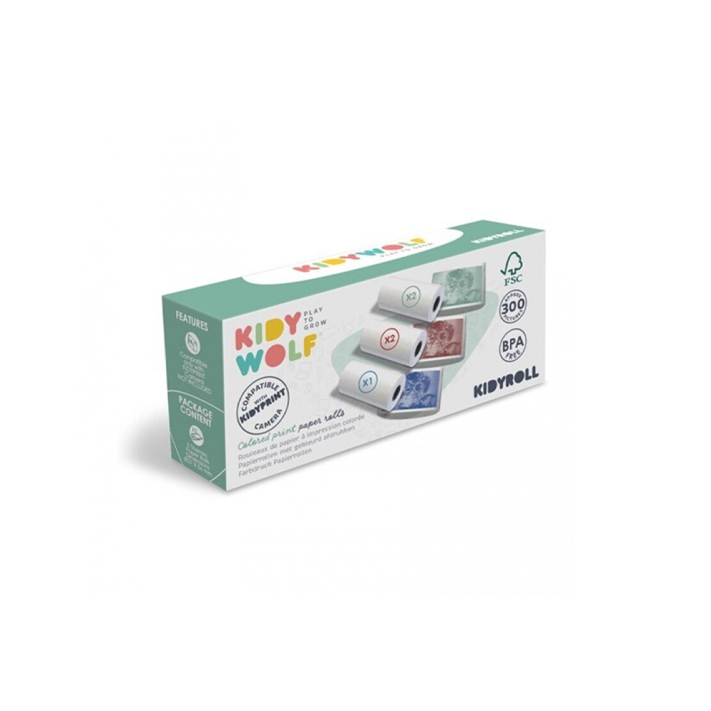 Papel Térmico 3 Cores para Kidyprint 5 Rolos