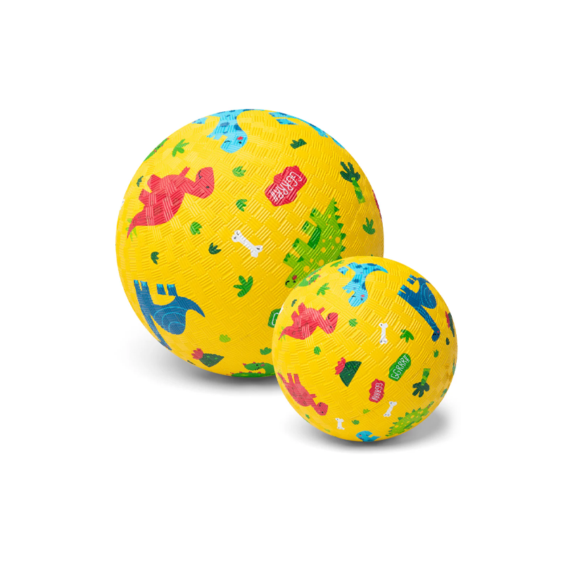 Pelota Caucho Natural - Dinosaurios Amarilla 13CM