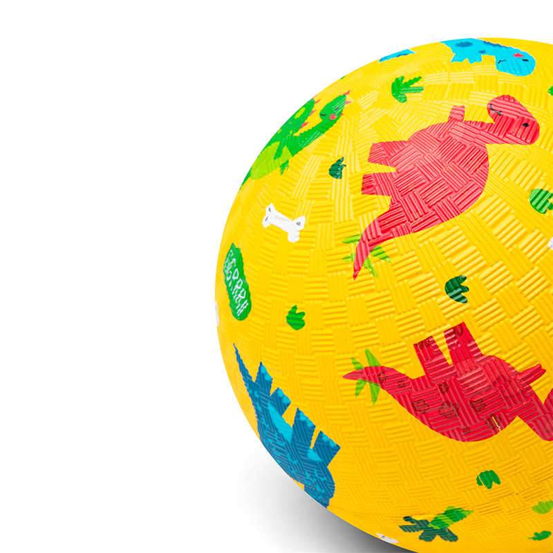 Pelota Caucho Natural - Dinosaurios Amarilla 13CM