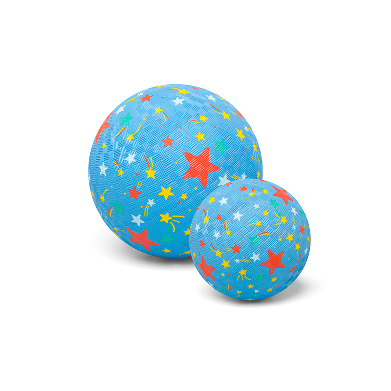 Pelota Caucho Natural Estrellas 18CM