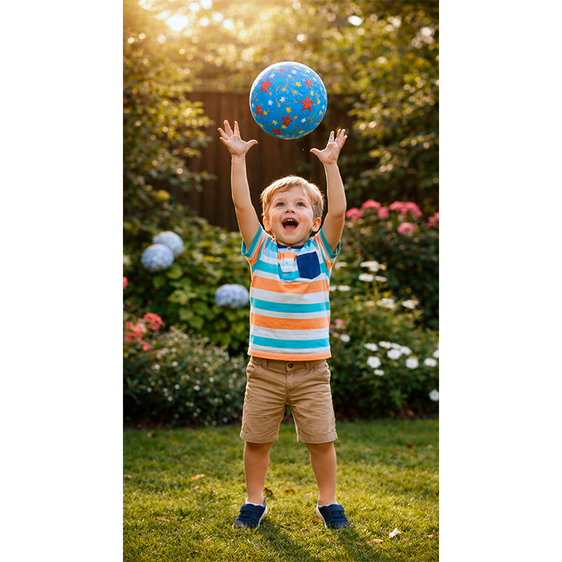 Pelota Caucho Natural Estrellas 18CM
