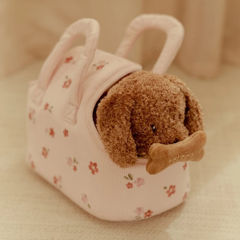 Cão Peluche Jackie com Bolsa