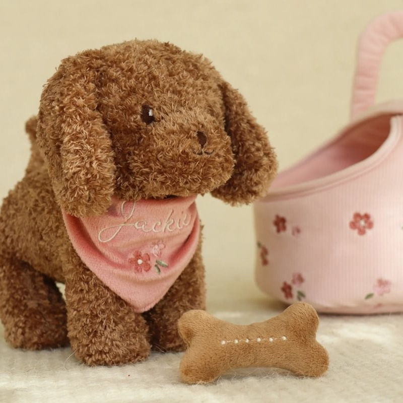 Cão Peluche Jackie com Bolsa