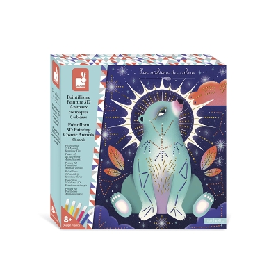 Pintura 3D Puntillisimo Animales Cósmicos