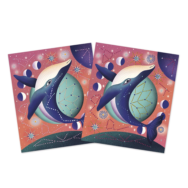 Pintura 3D Puntillisimo Animales Cósmicos