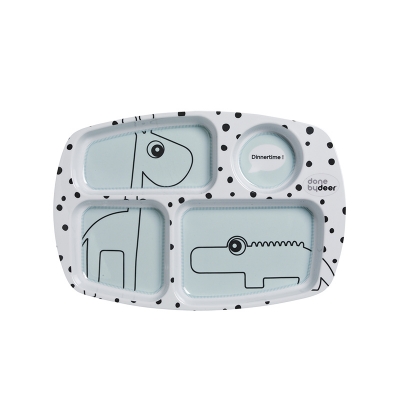 Plato con Compartimentos: Happy Dots Azul Plato con Compartimentos: Happy Dots Azul