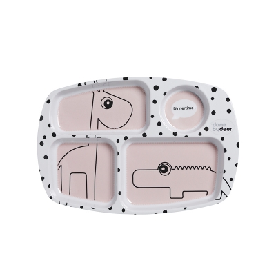 Plato con Compartimentos: Happy Dots Rosa Plato con Compartimentos: Happy Dots Rosa