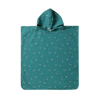 Poncho de Playa Whale Teal Talla S