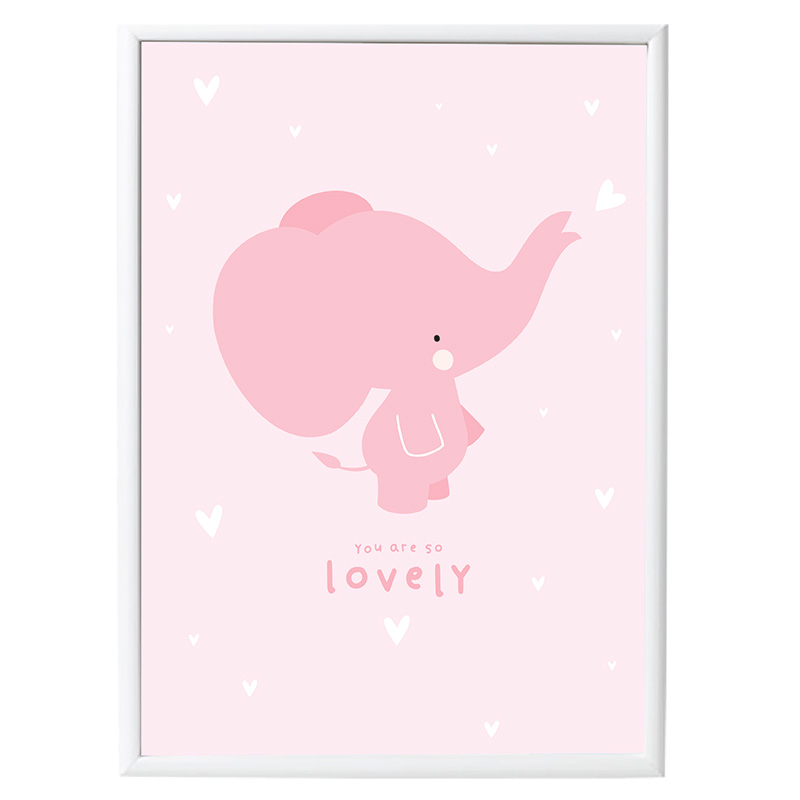 Póster Elefante Rosa
