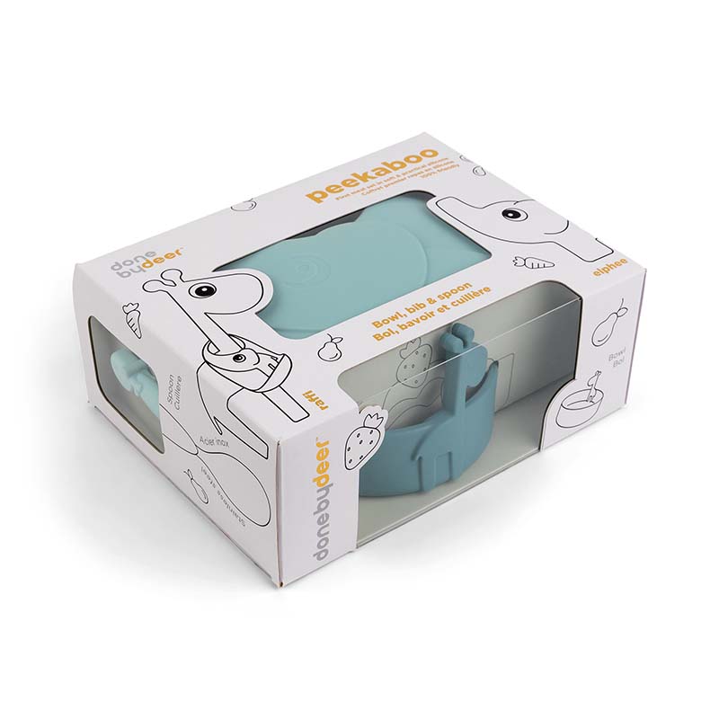 Primera Vajilla de Silicona Peekaboo Azul