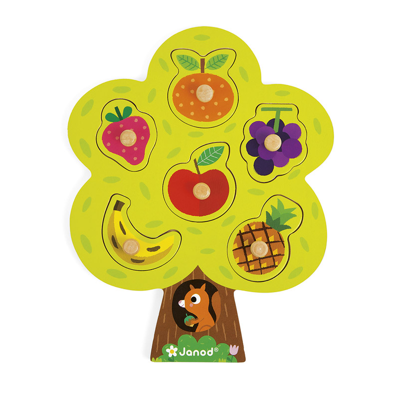 Puzzle Encajable con Pomo: Árbol Goloso