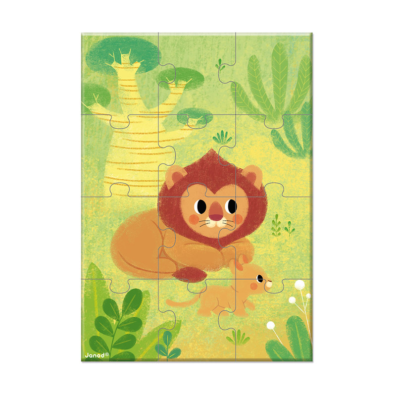Puzzle de Bolsillo Leones 12 piezas