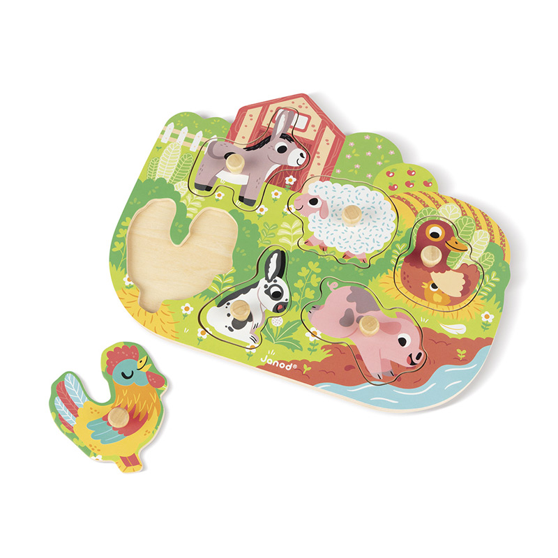 Puzzle Encajable con Pomo: La Granja