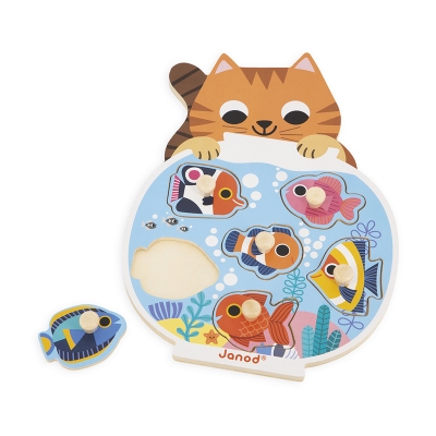 Puzzle Encajable con Pomo: La Pecera Puzzle Encajable con Pomo: La Pecera