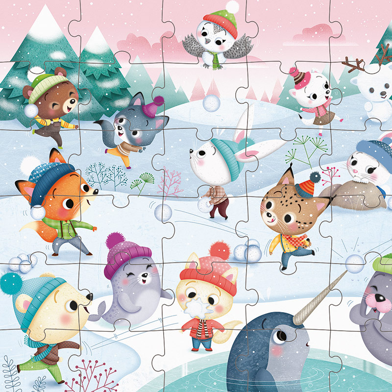 Puzzle Fiesta en la Nieve: 36 piezas
