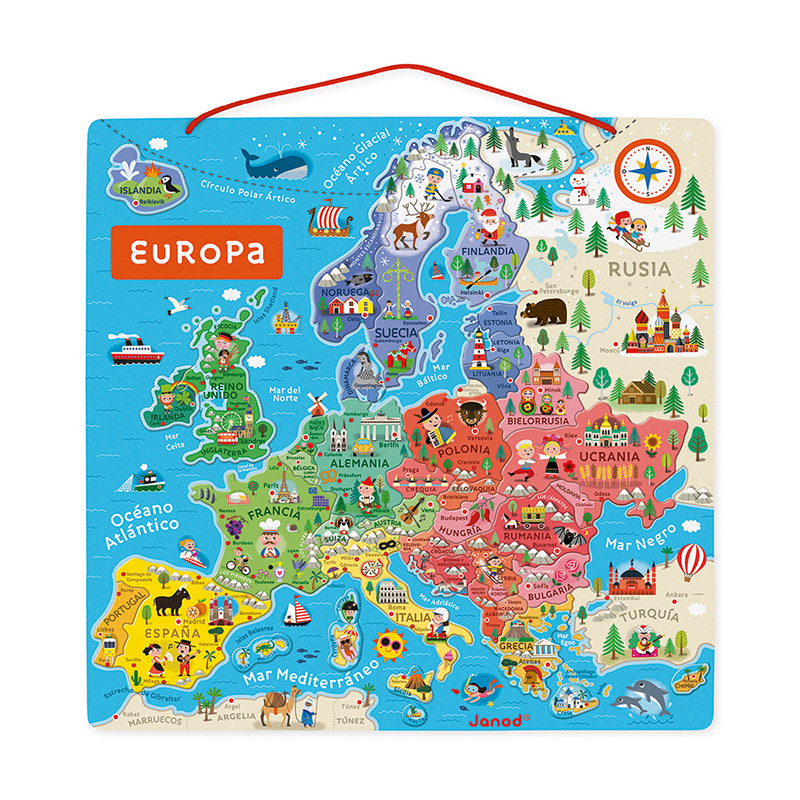 Puzzle Magnético Europa - Aprender geografía de manera significativa con niños