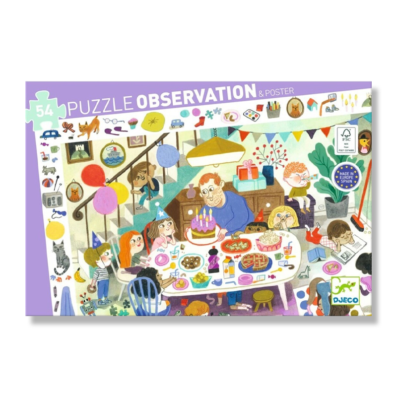 Puzzle de observación Fiesta de cumpleaños 54 piezas