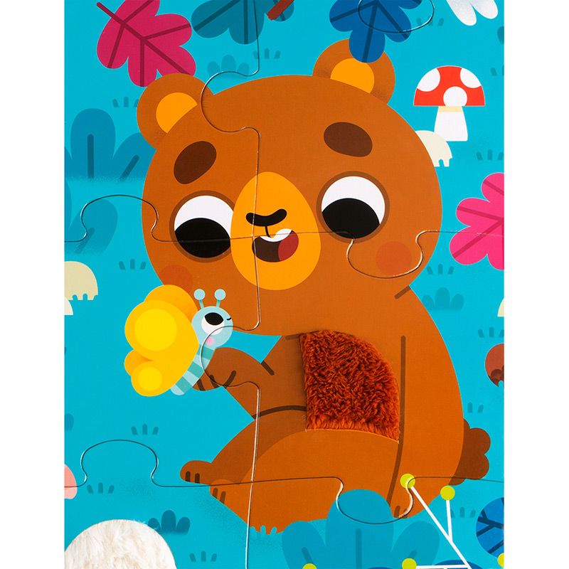 Puzzle Táctil Gigante Animales del Bosque: 20 piezas