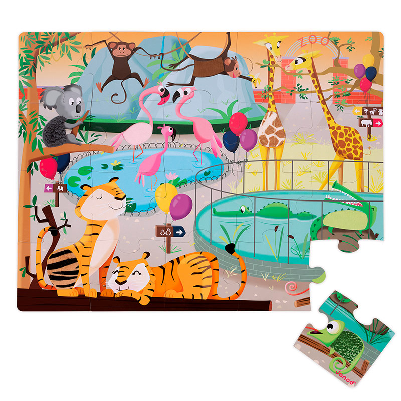 Puzzle Táctil Gigante en el Zoo: 20 piezas