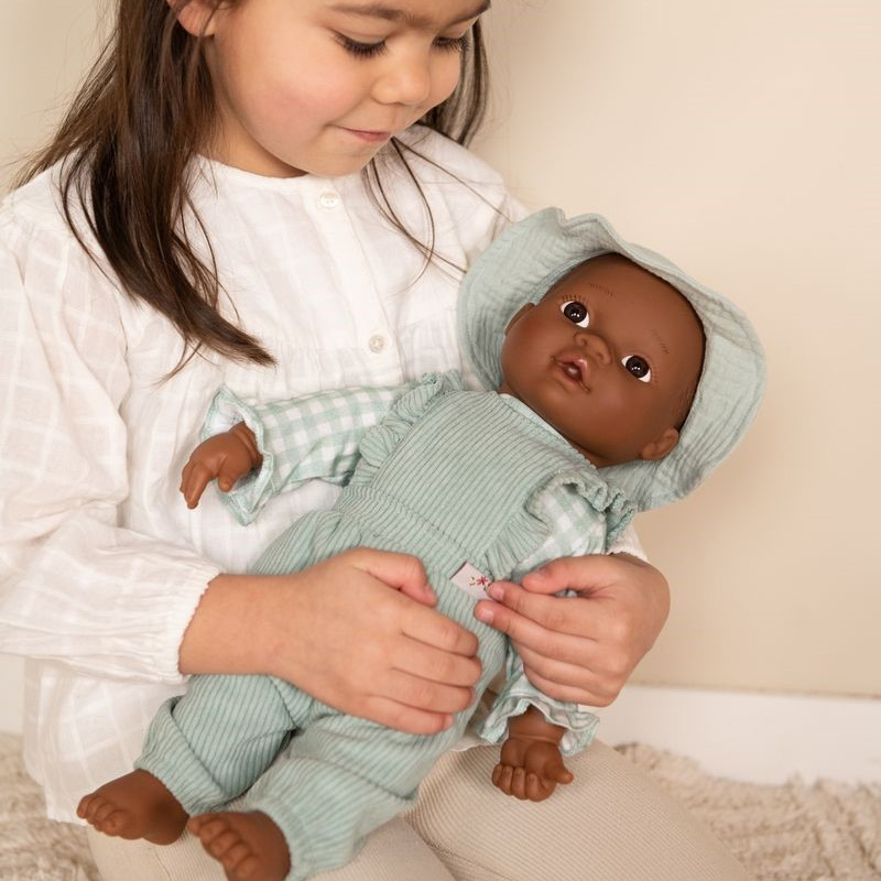 Ropita de Muñeca Cuadros Verde