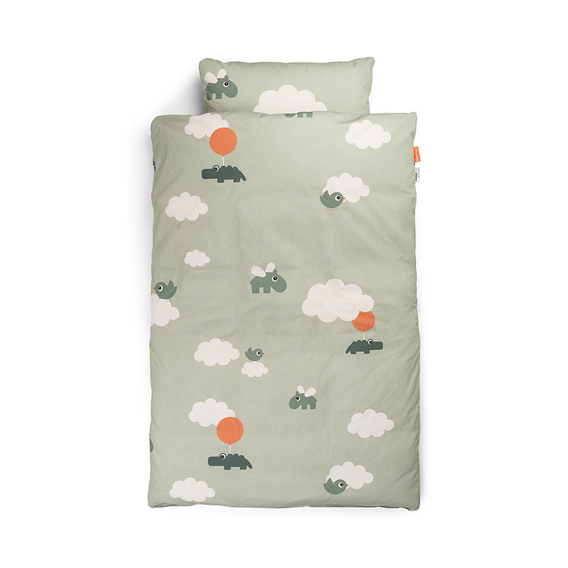 Sábana de Cama Junior Happy Clouds Green 100 x 140 cm