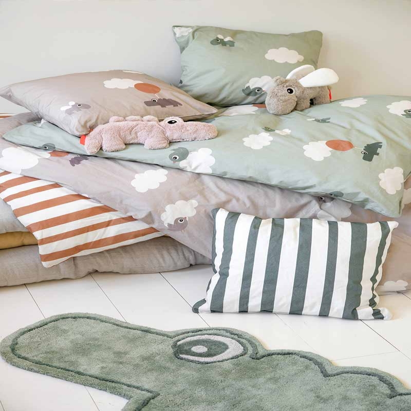 Sábana de Cama Junior Happy Clouds Green 100 x 140 cm