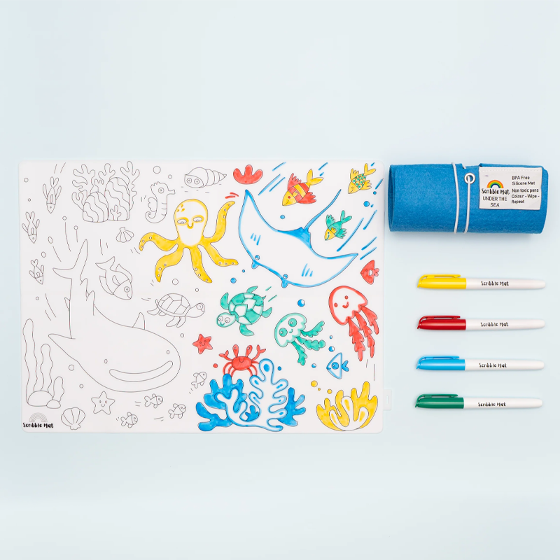 Scribble Mat Tapete reutilizable para colorear: Bajo el Mar