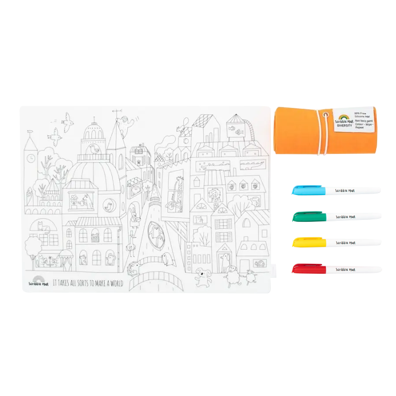 Scribble Mat Tapete reutilizable para colorear: Diversidad