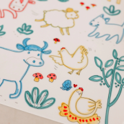 Scribble Mat Tapete reutilizable para colorear: En la Granja