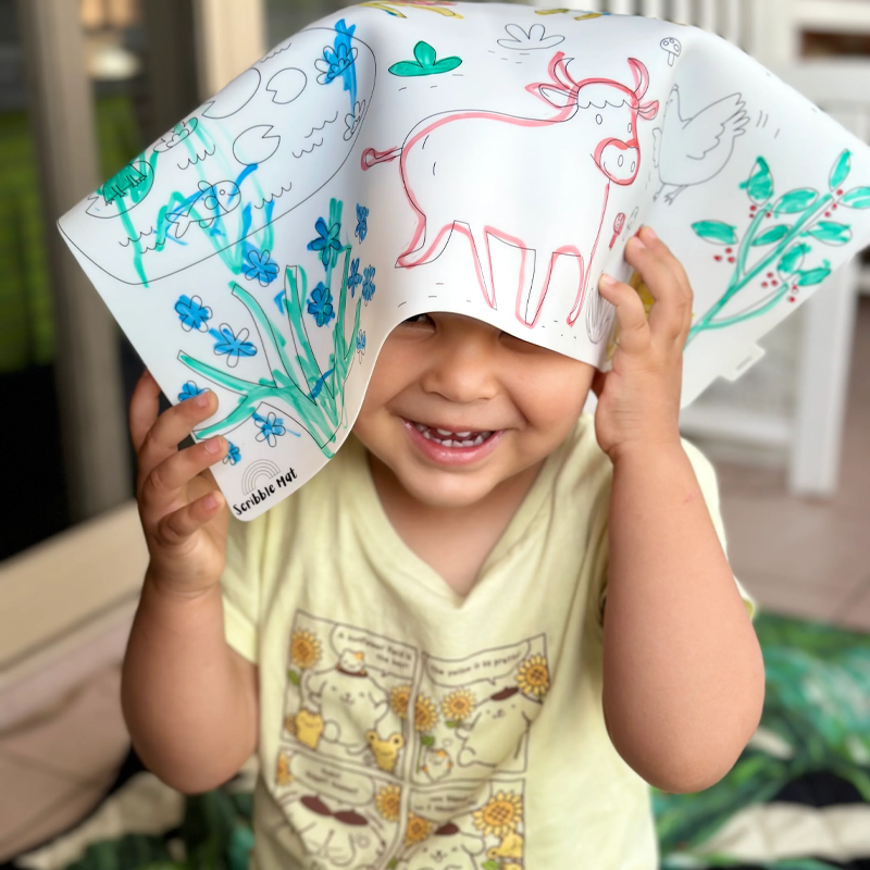 Scribble Mat Tapete reutilizable para colorear: En la Granja