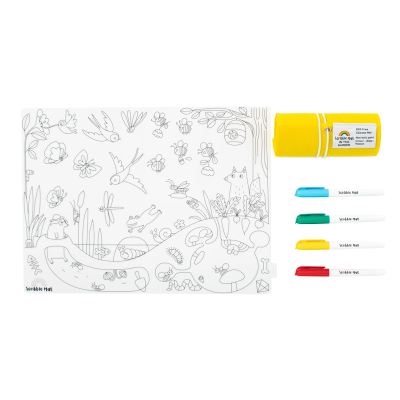 Scribble Mat Tapete reutilizable para colorear: En el Jardín