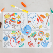 Scribble Mat Tapete reutilizable para colorear: Las Estaciones