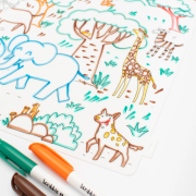 Scribble Mat Tapete reutilizable para colorear: De Safari