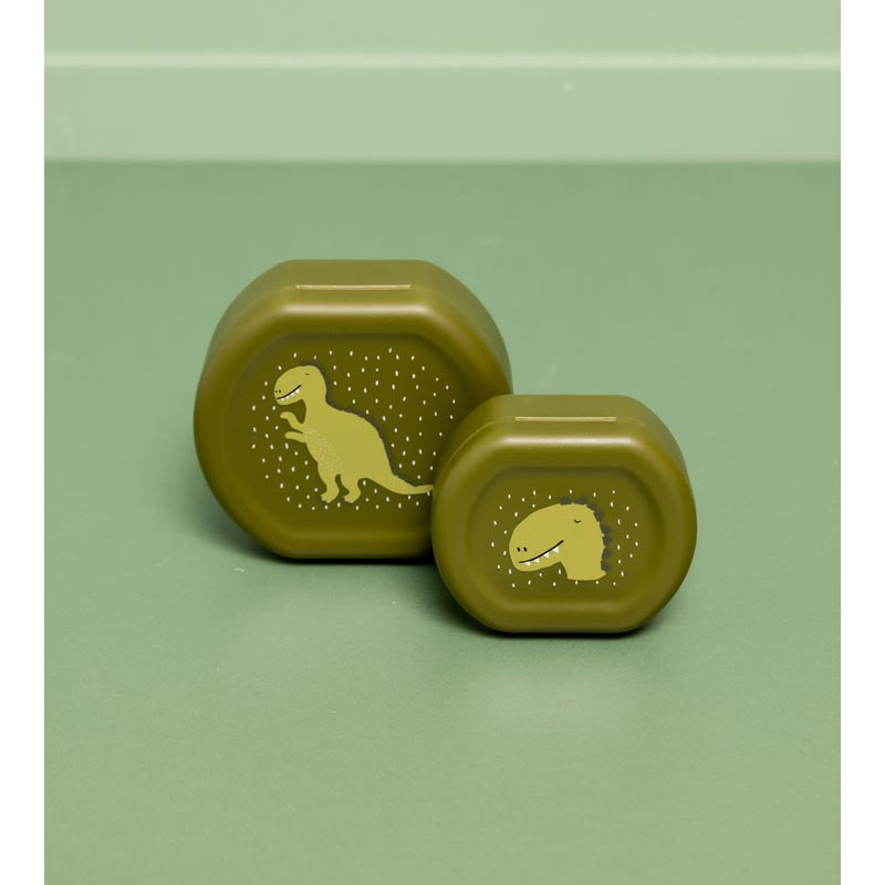 Conjunto de 2 lancheiras com clip Dino