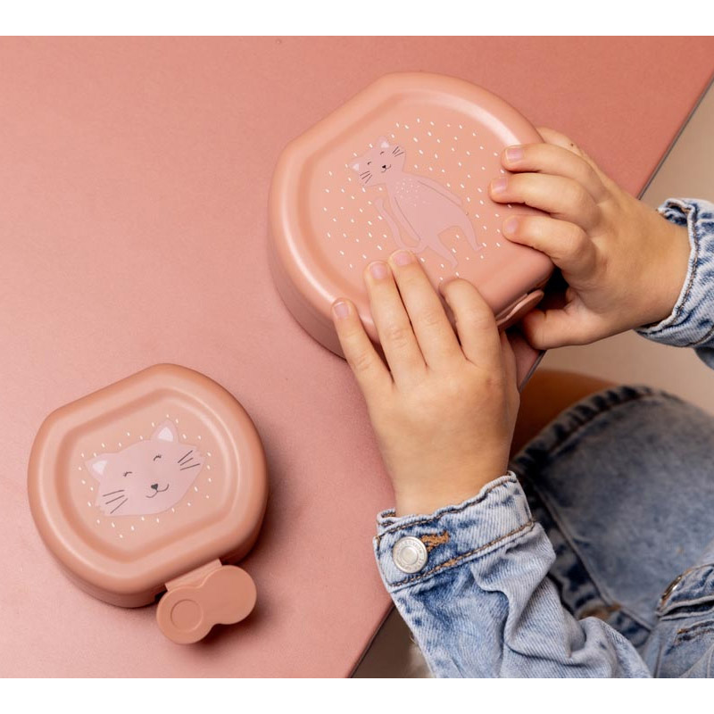 Conjunto de 2 lancheiras com clip Gato