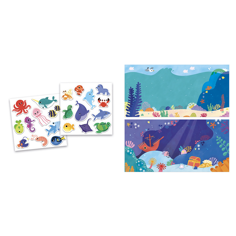 Set Creativo de Pegatinas Gruesas Reposicionables - El Mar - 18 meses