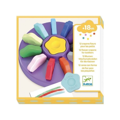 Conjunto de 12 lápis de cera em forma de flor Conjunto de 12 lápis de cera em forma de flor