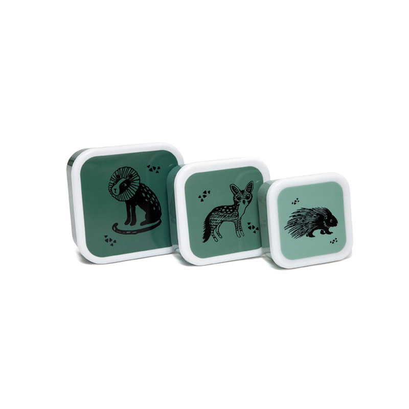 Set de 3 Fiambreras Black Animals Verde