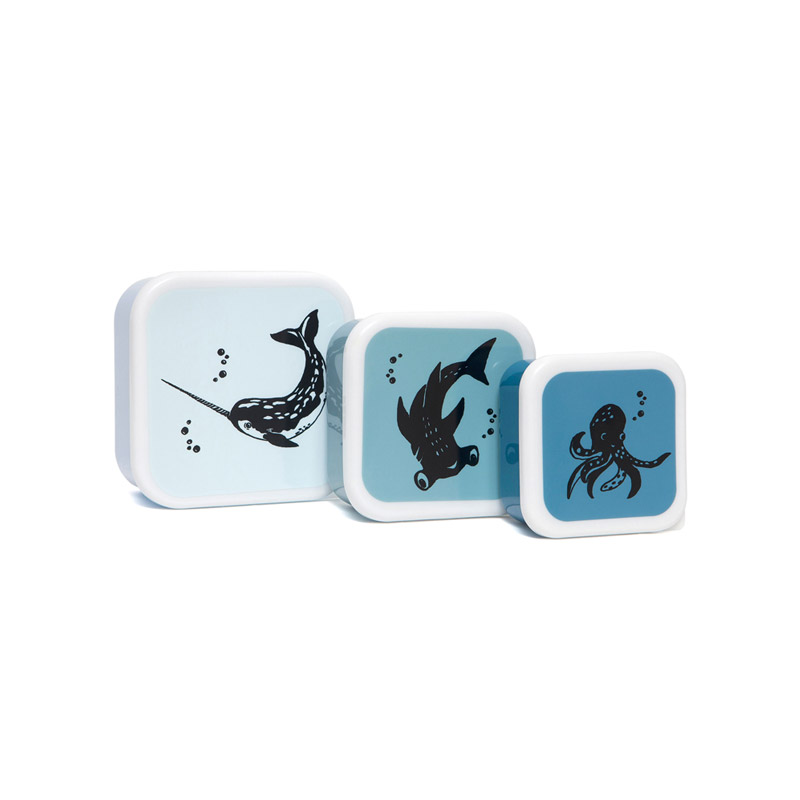Set de 3 Fiambreras Sea Animals Azul