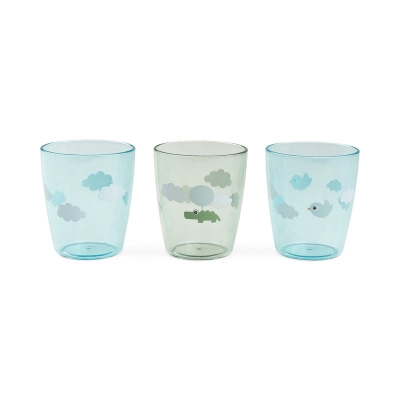 Conjunto de 3 Copos Mini Happy Clouds Verdes Conjunto de 3 Copos Mini Happy Clouds Verdes
